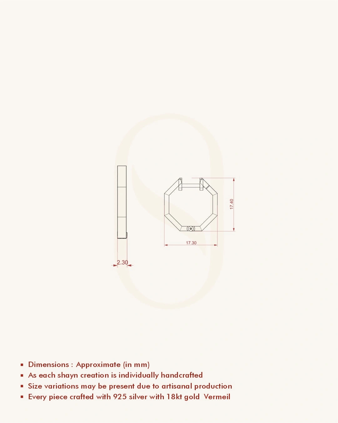 Octagonal Gold Hoops