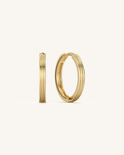 SHAYN Thick Circular Hoops in 18K Gold Vermeil on 925 Sterling Silver, ideal for versatile everyday wear