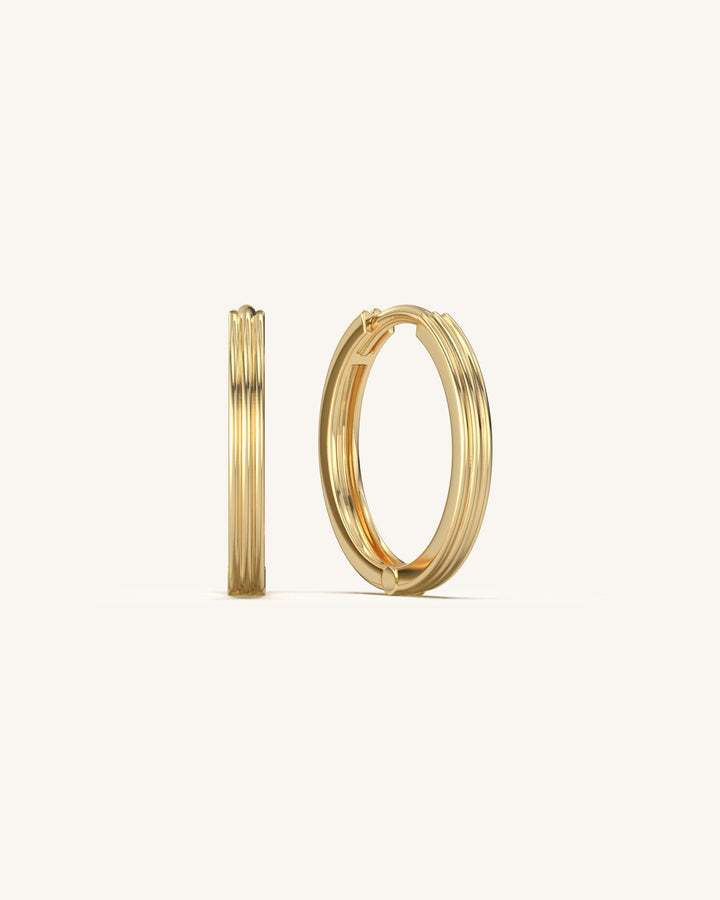 SHAYN Thick Circular Hoops in 18K Gold Vermeil on 925 Sterling Silver, ideal for versatile everyday wear