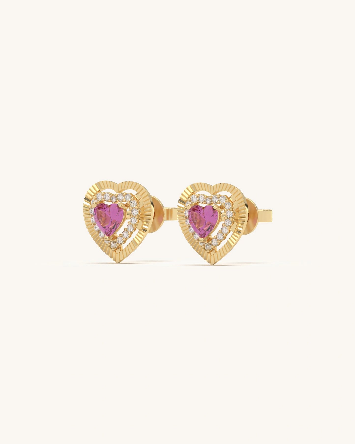 Radiant Heart Diamond Studs