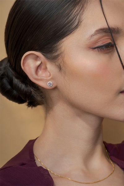 Amethyst Blossom Cluster Studs