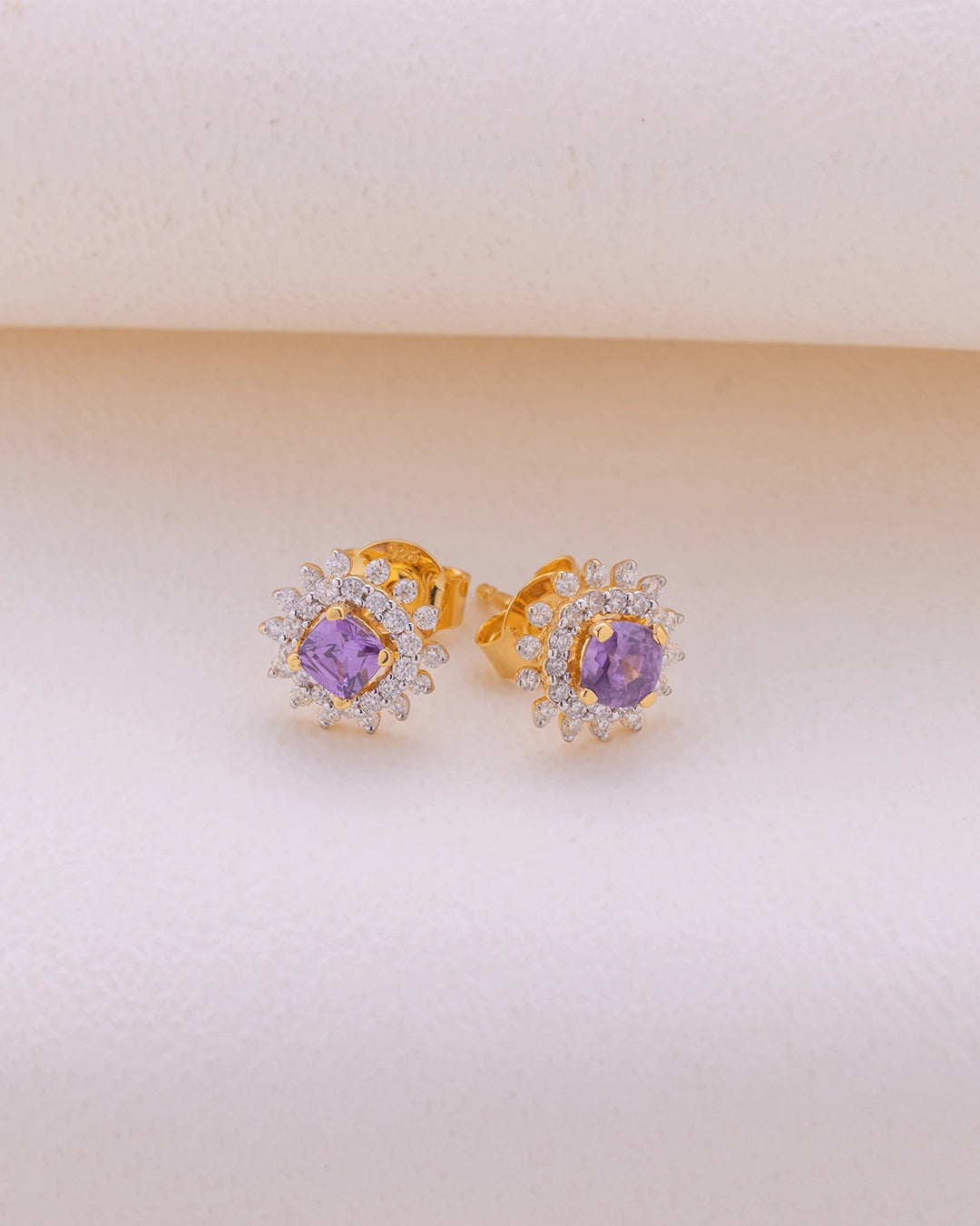 Amethyst Blossom Cluster Studs