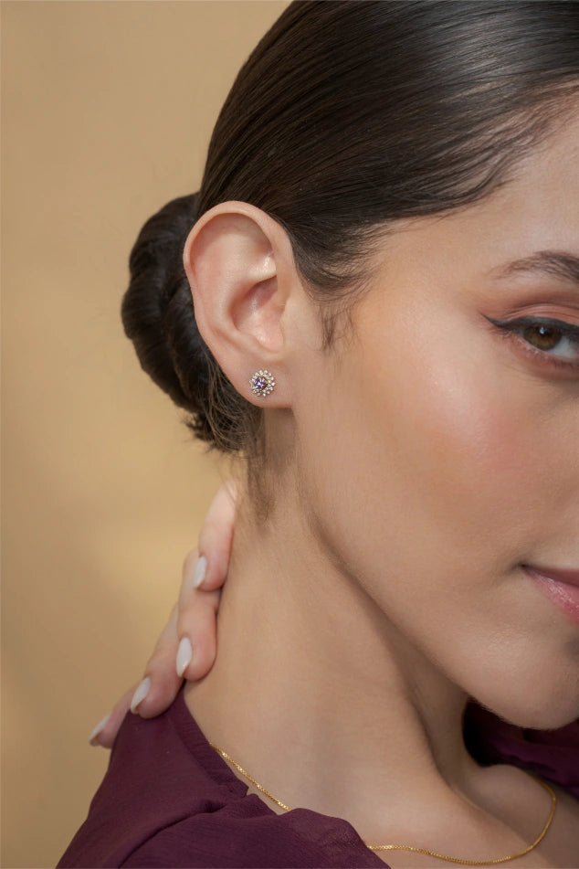 Amethyst Blossom Cluster Studs