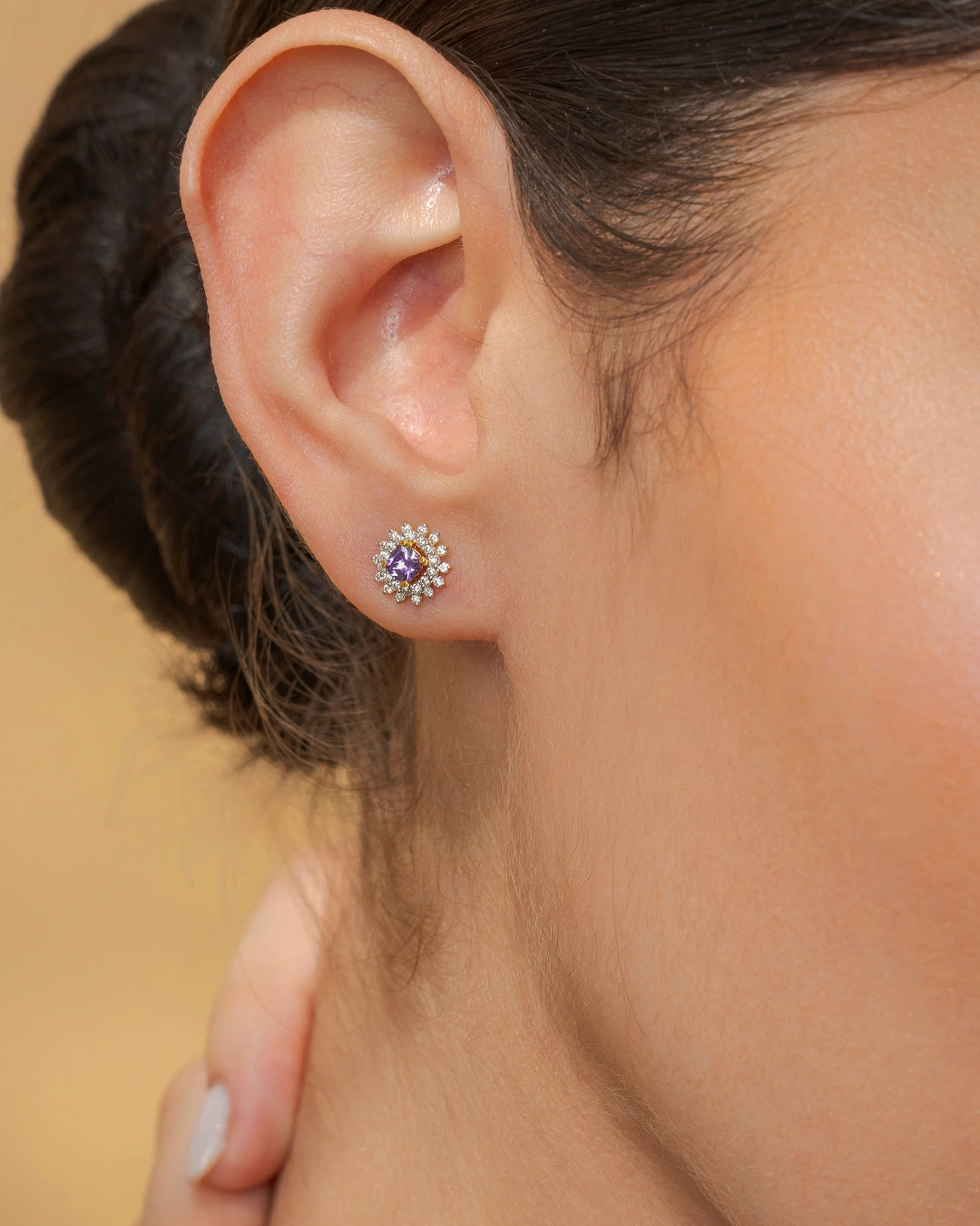 Amethyst Blossom Cluster Studs