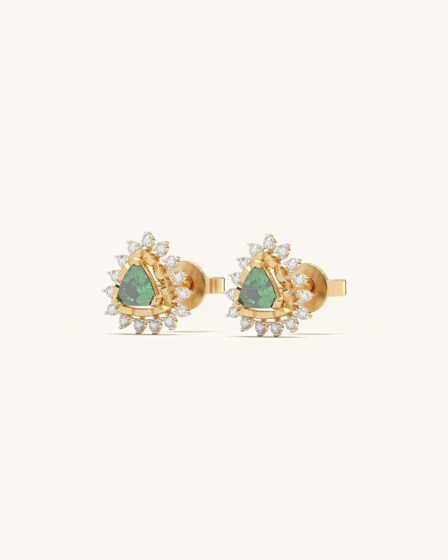 Emerald Starburst Crown Studs