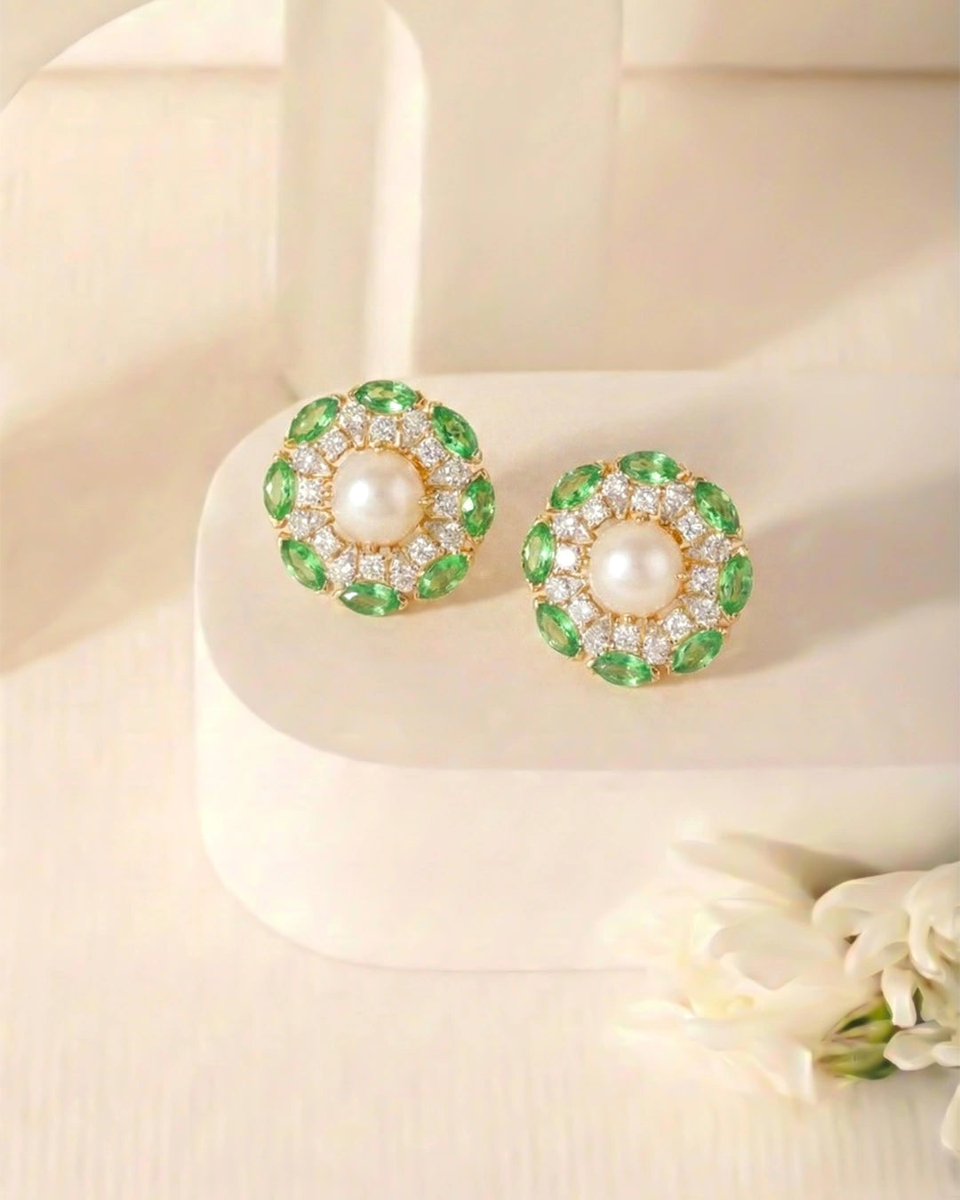 Emerald Bloom Studs