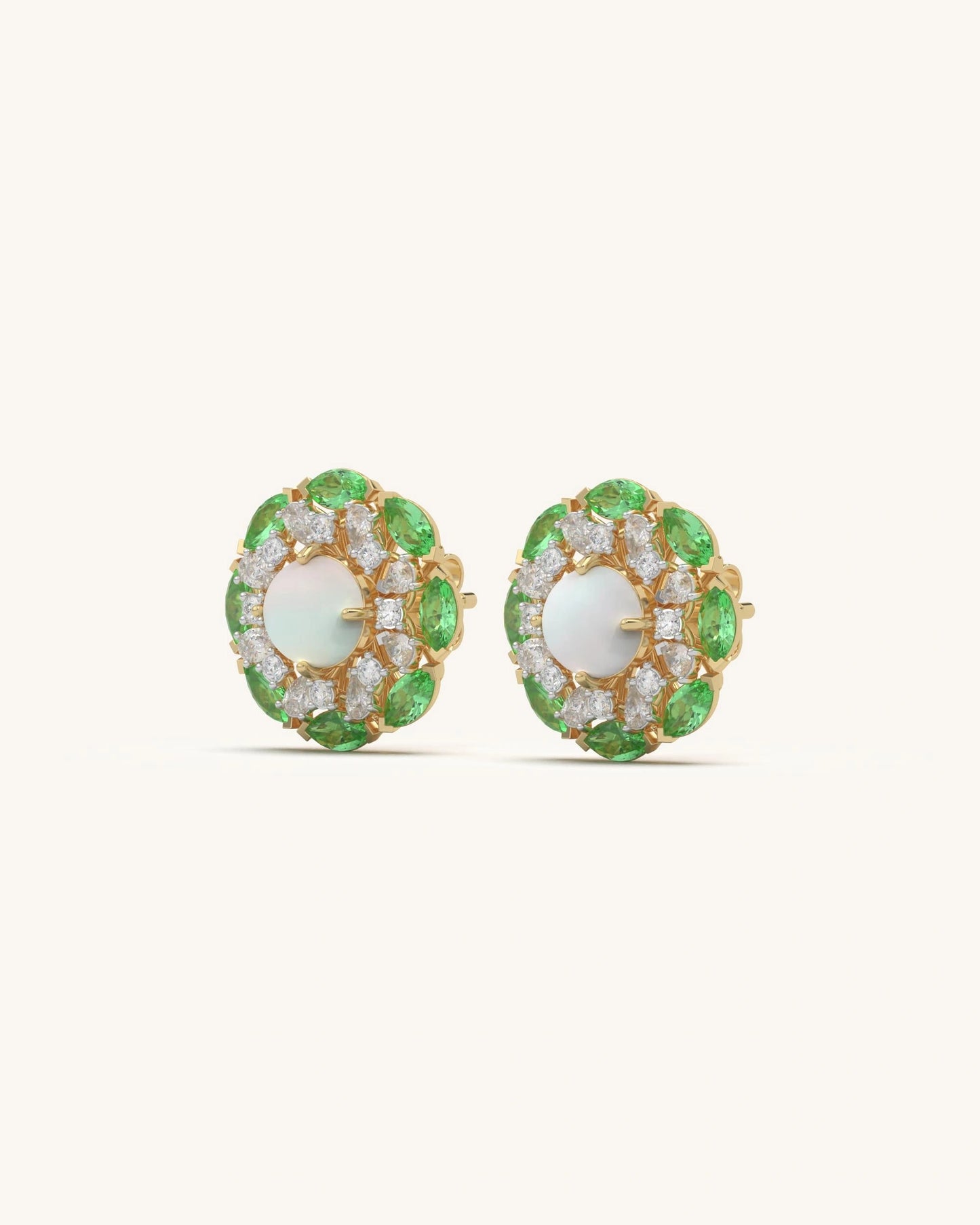 Emerald Bloom Studs