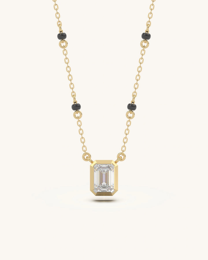 Emerald Solitaire Mangalsutra