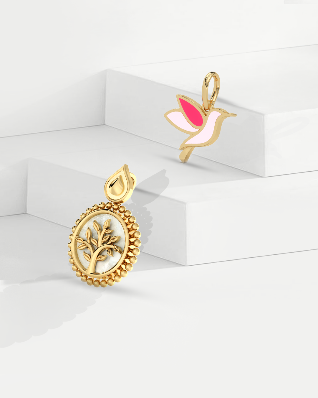 Arbor Vitae Pendant & Bird Design Pendant