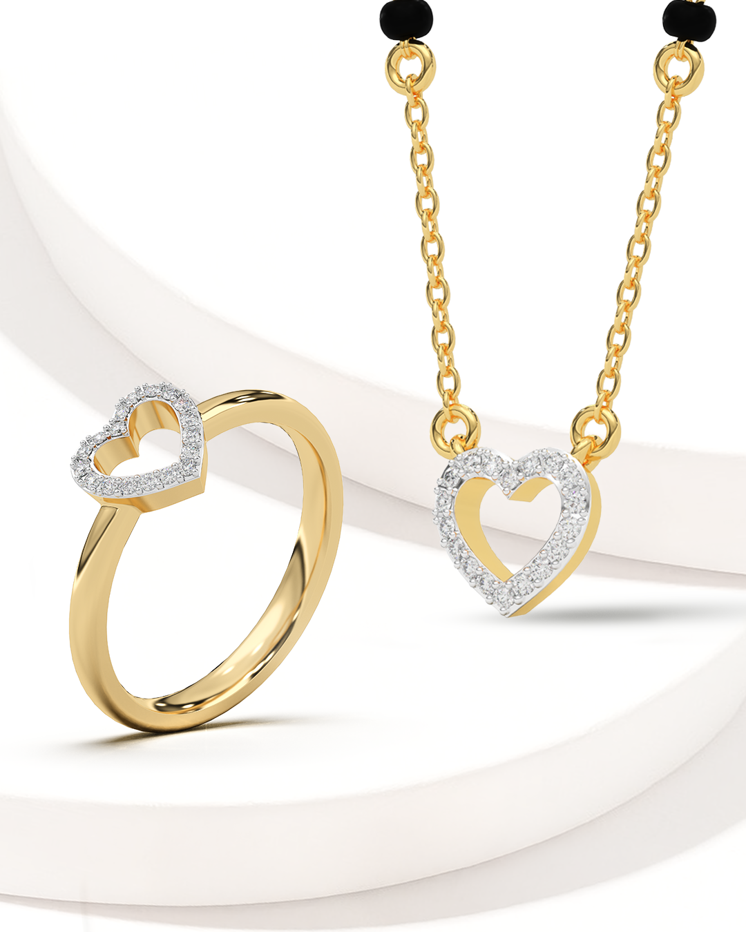 Open Heart Mangalsutra & Open Heart Ring