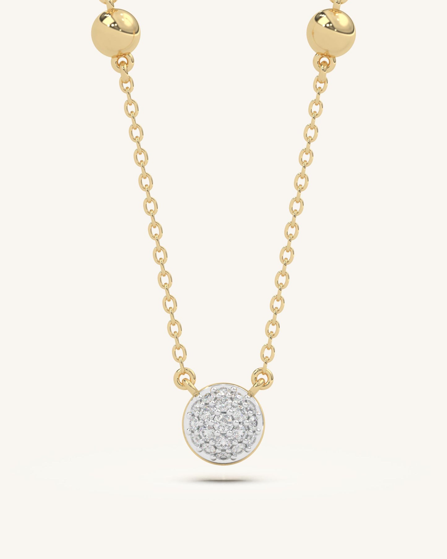 Minimal Bead Necklace & Chain Drop Earrings