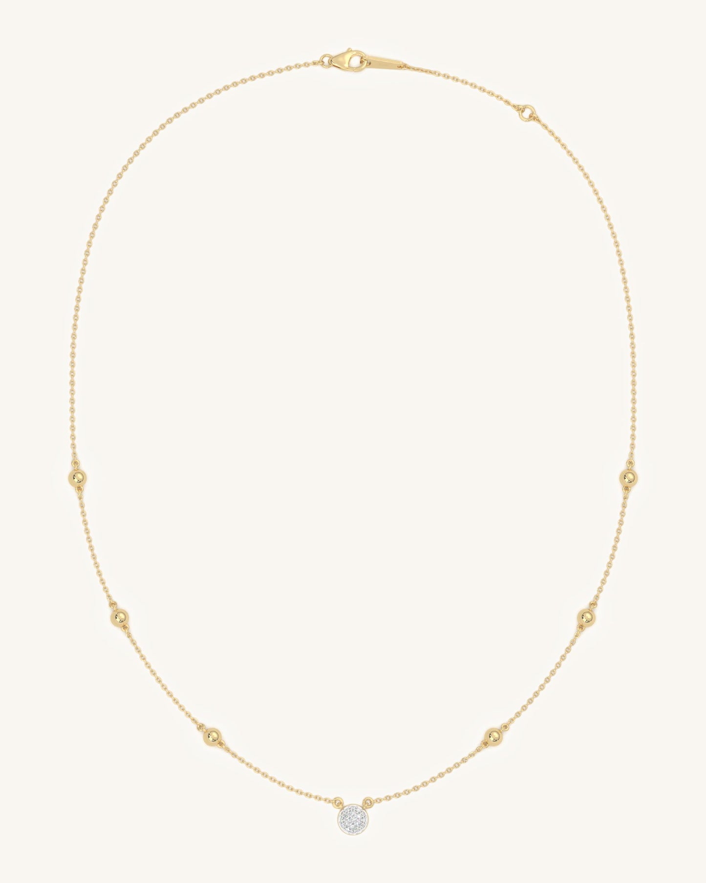 Minimal Bead Necklace & Chain Drop Earrings