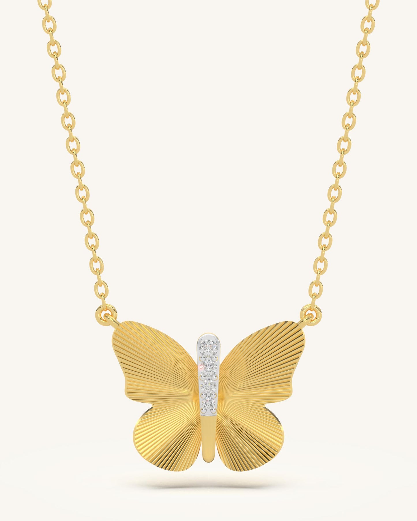 Textured Wing Earrings & Radiant Butterfly Necklace