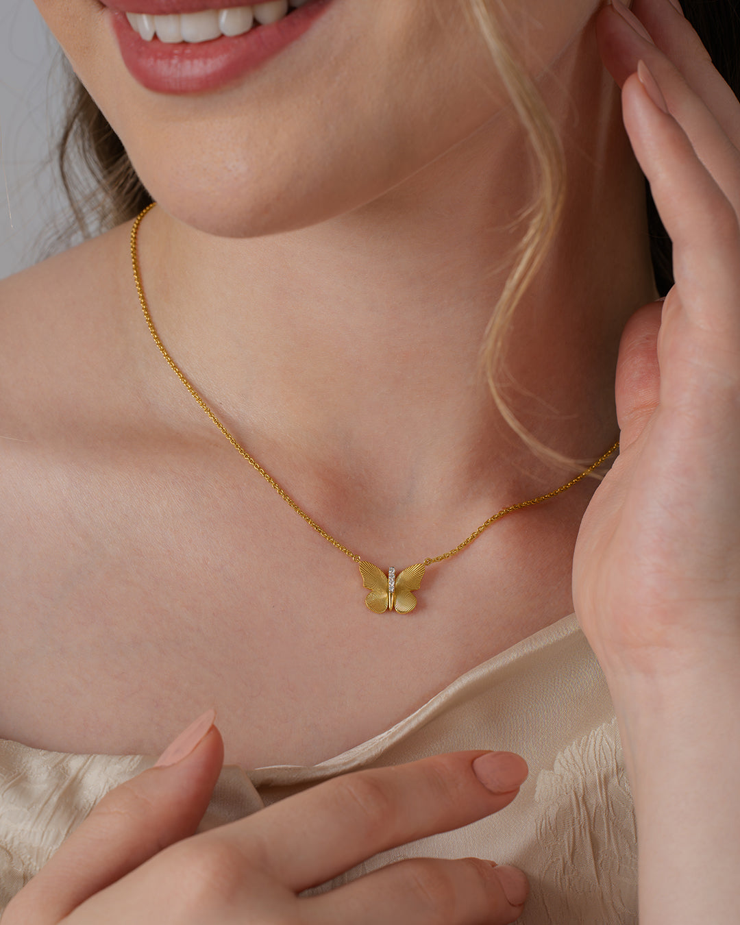 Textured Wing Earrings & Radiant Butterfly Necklace
