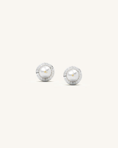 Circle Pearl Mangalsutra & Pearl Stud Earrings