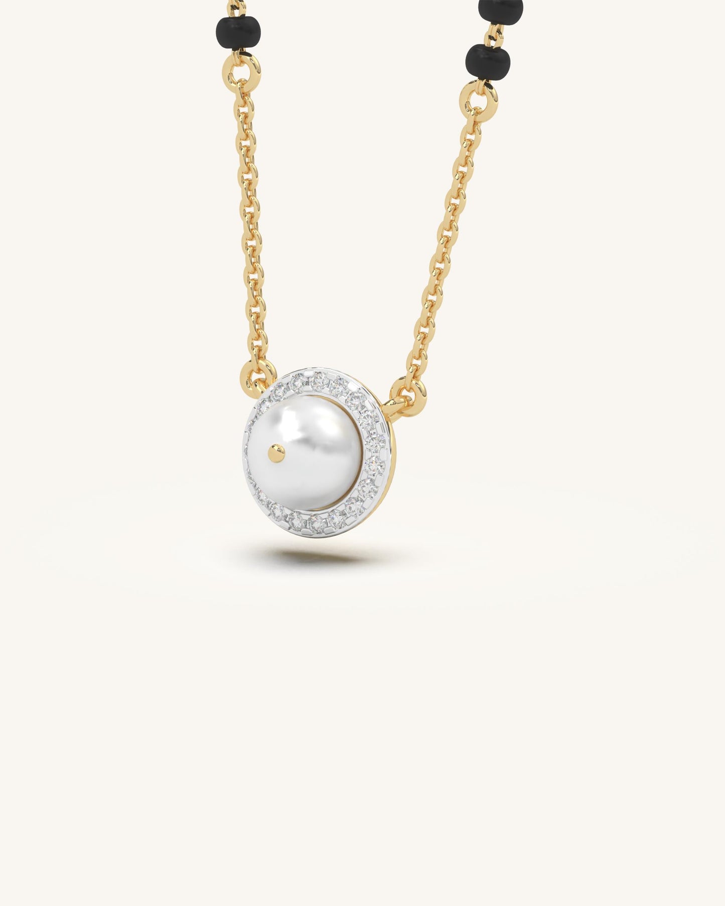 Circle Pearl Mangalsutra & Pearl Stud Earrings