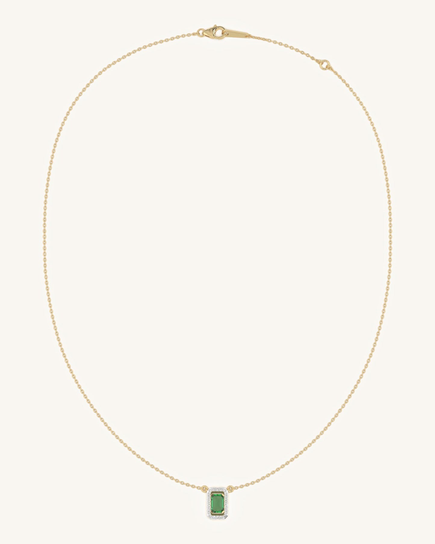 Emerald Halo Necklace & Emerald Halo Studs