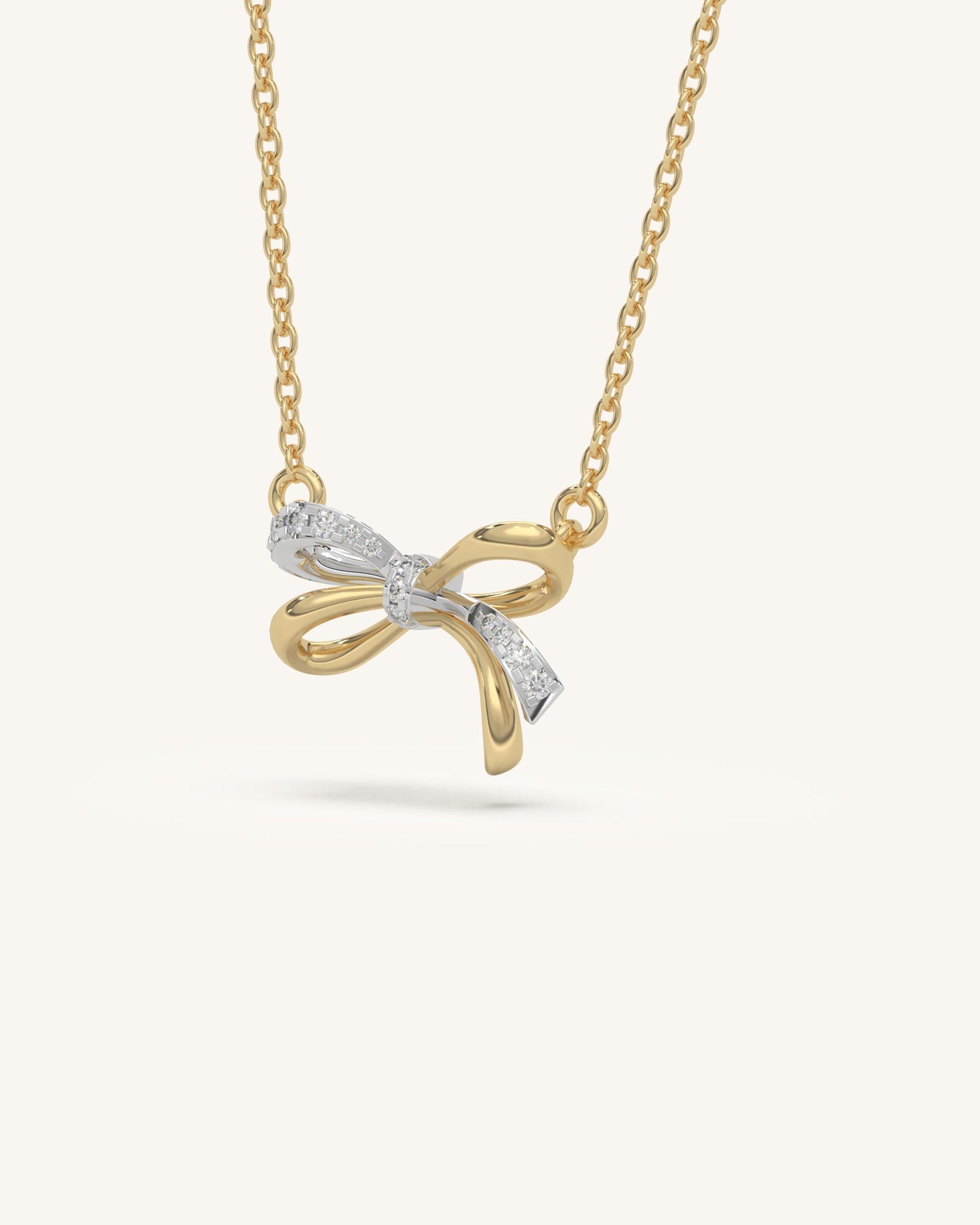 Ribbon Wrap Necklace & Two Tone Knot Studs