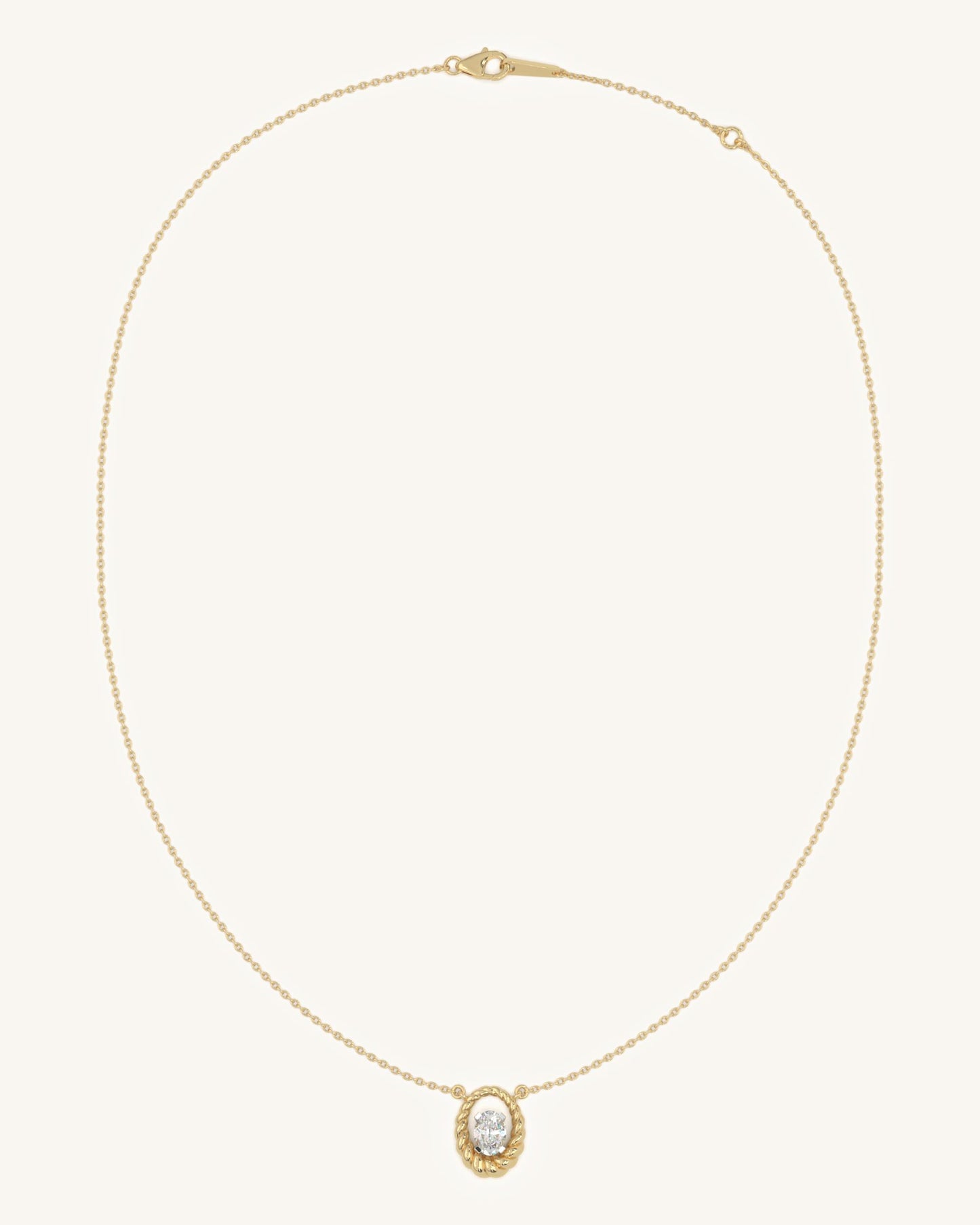 Braided Oval Necklace & Twist Diamond Earrings