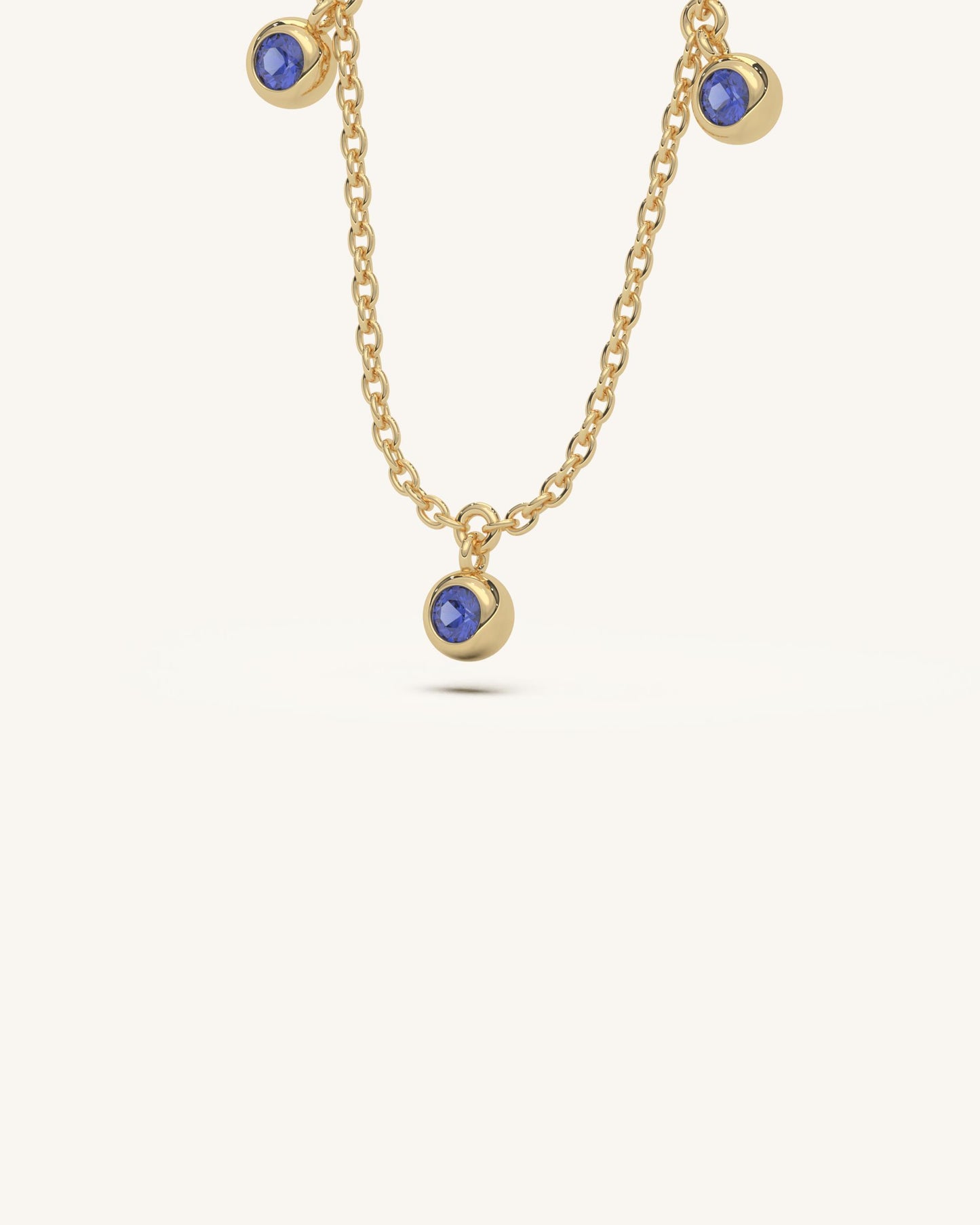 Elegant Tennis Bracelet & Blue Dangle Necklace