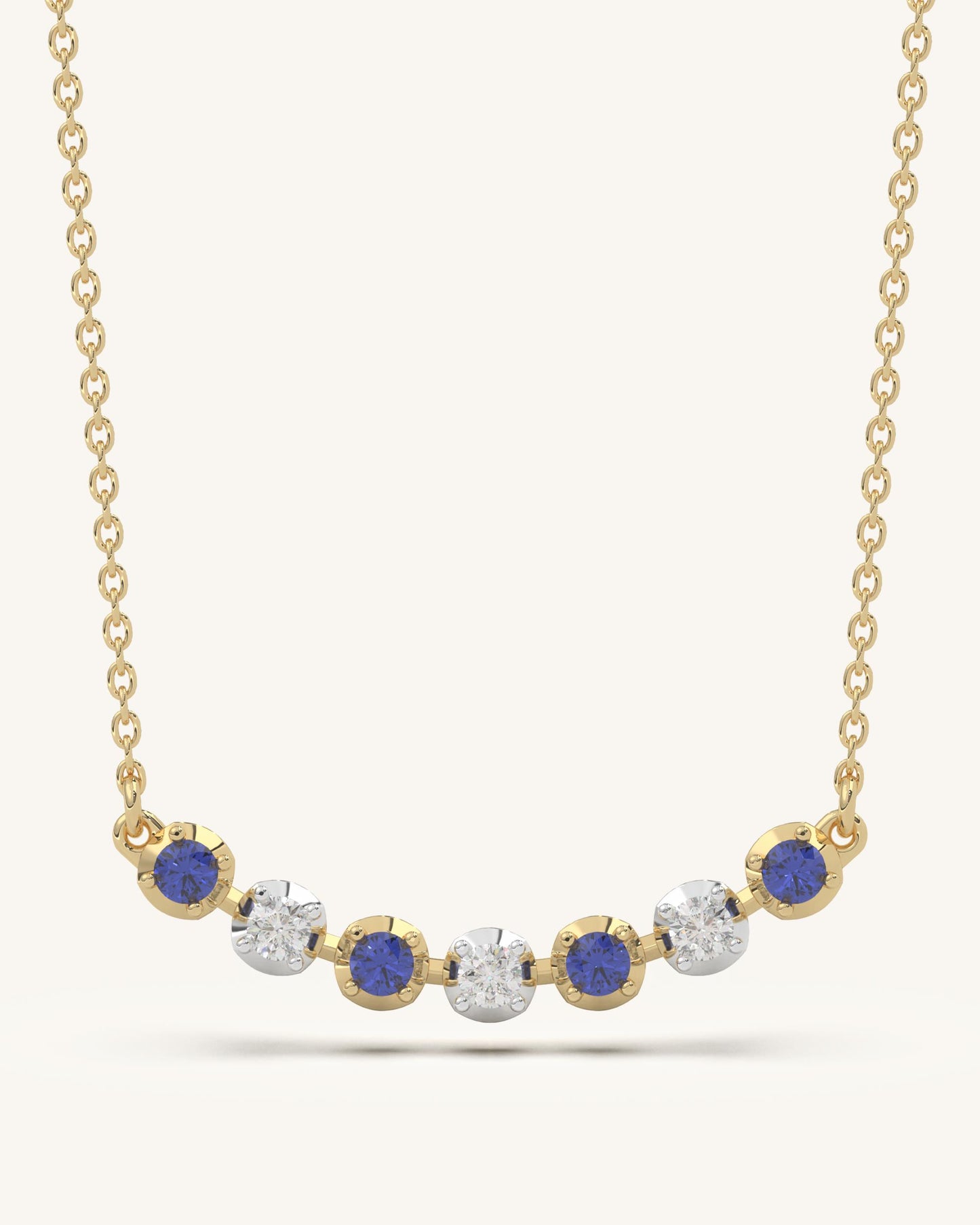 Blue White Stone Necklace & White Heart Earrings