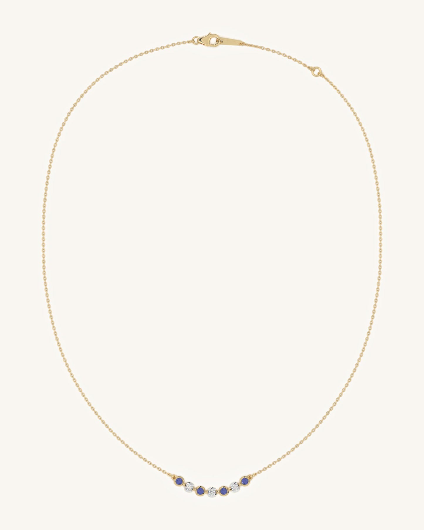 Blue White Stone Necklace & White Heart Earrings