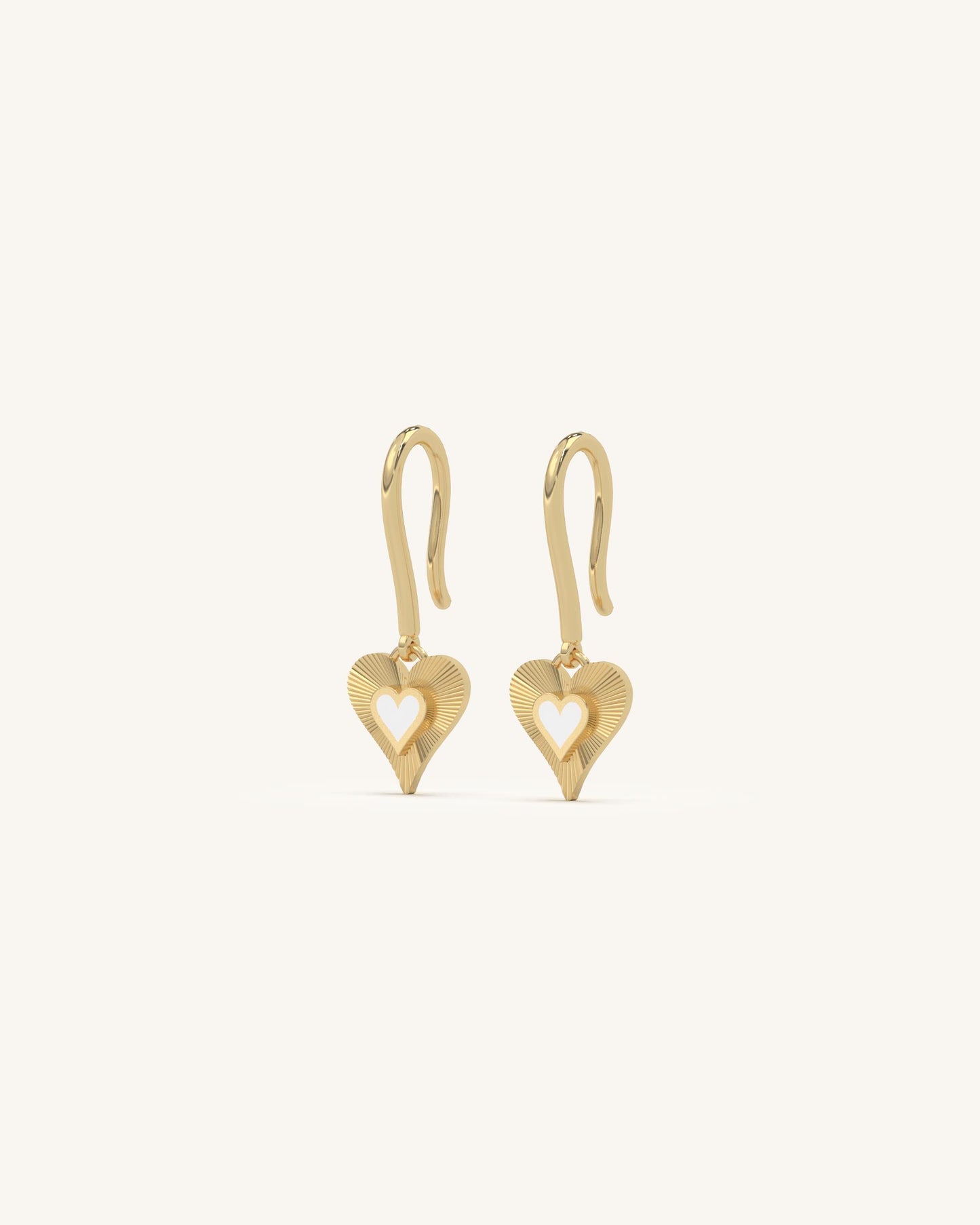 Blue White Stone Necklace & White Heart Earrings