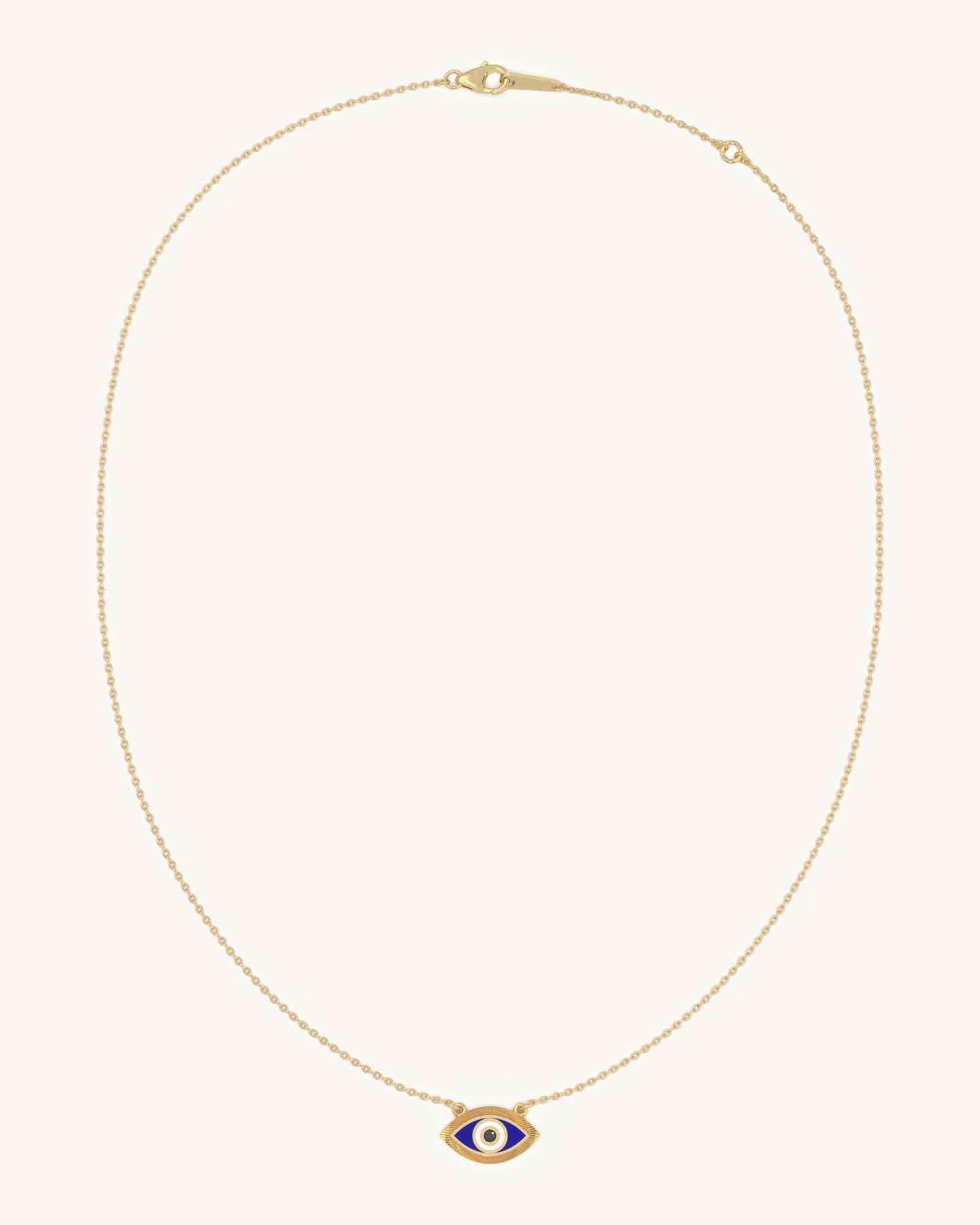 Blue Eye Necklace & Teardrop Hoop Huggies