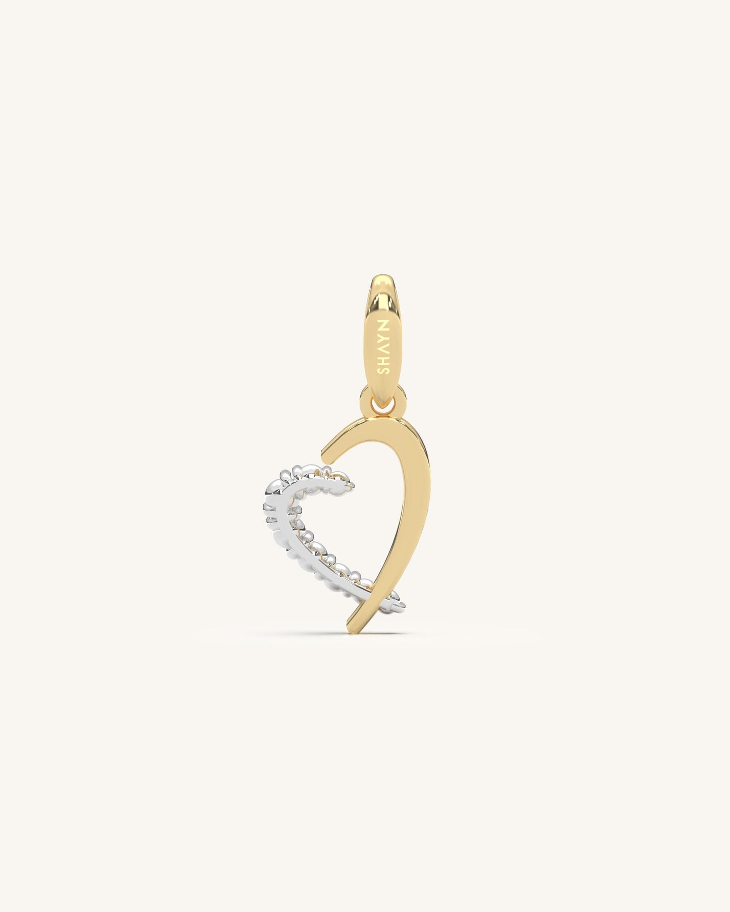 Curved Heart Studs & Heart Drop Pendant