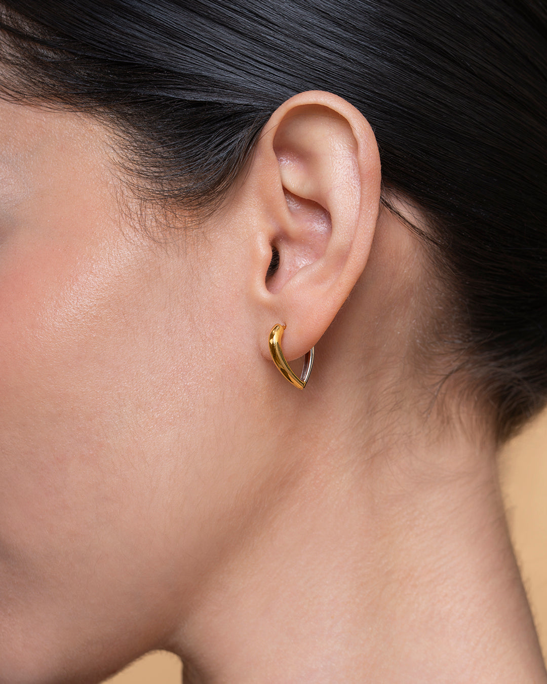 Blue Eye Necklace & Teardrop Hoop Huggies