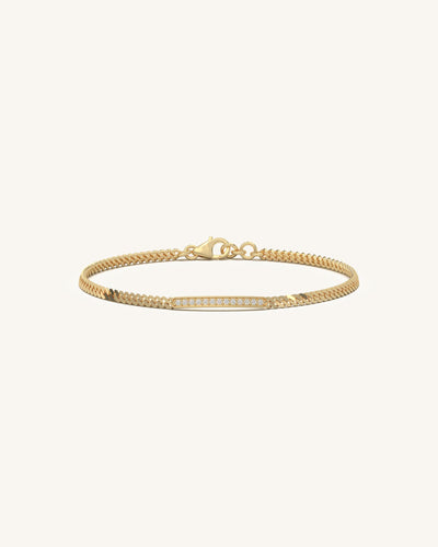 Diamond Bar Bracelet & Angular Heart Hoops