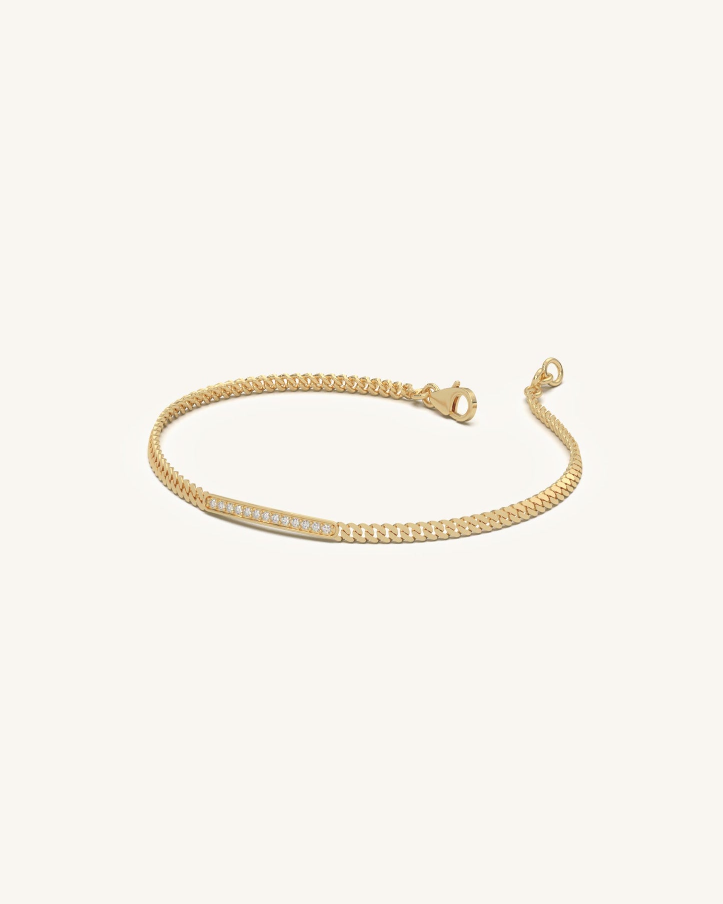 Diamond Bar Bracelet & Angular Heart Hoops