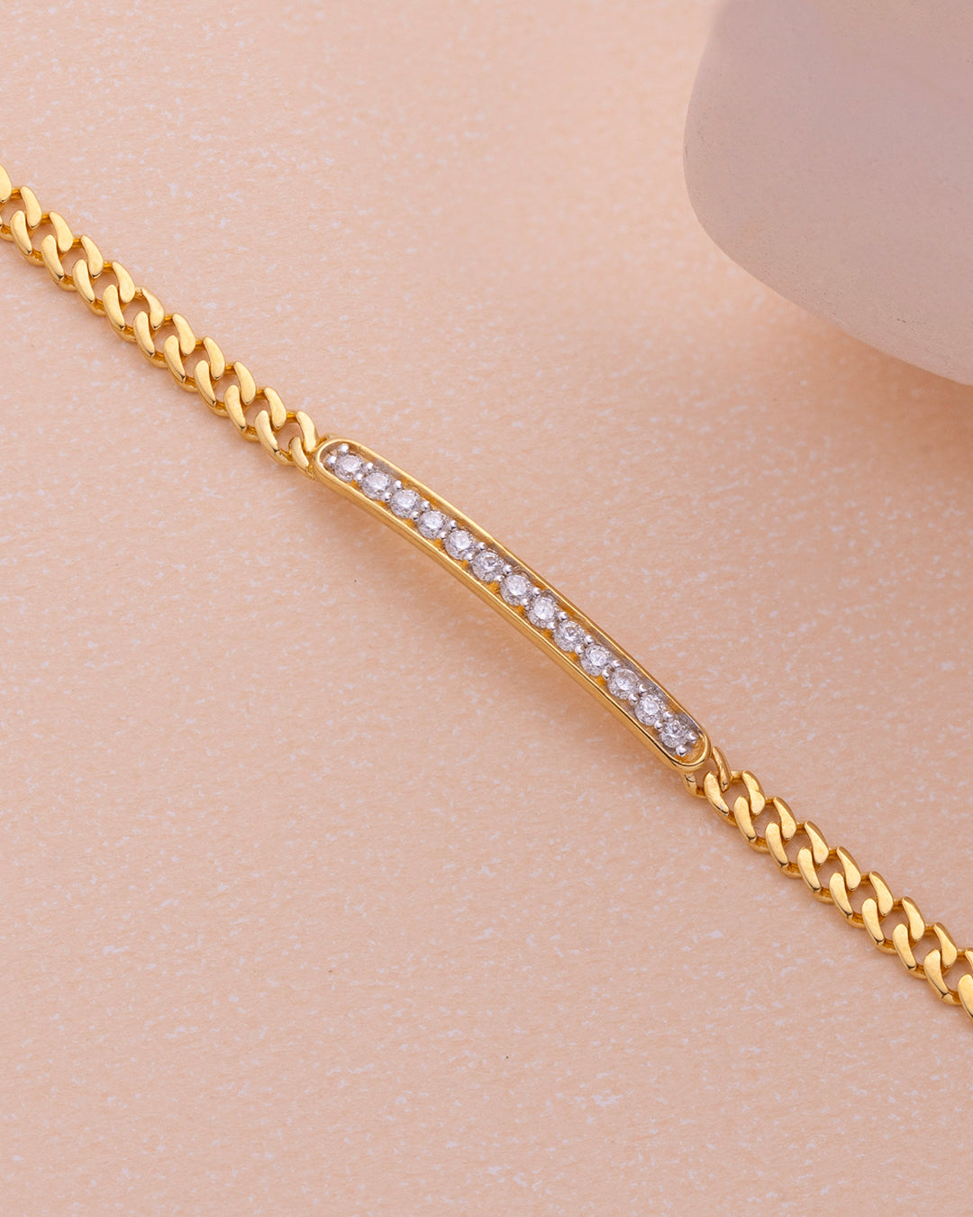 Diamond Bar Bracelet & Angular Heart Hoops