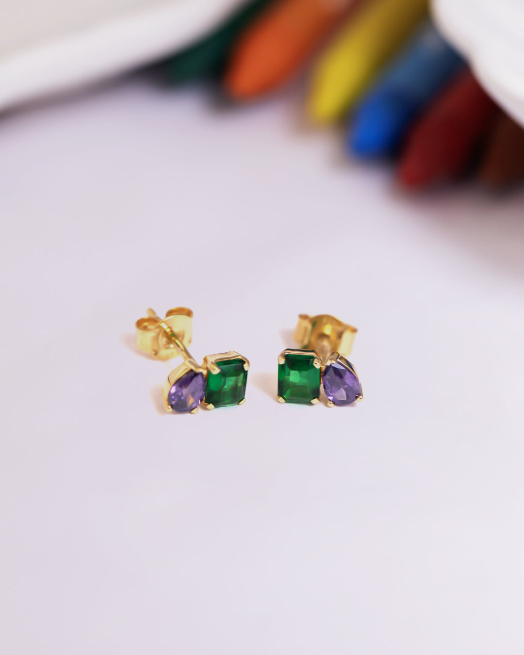 Twin Gem Necklace & Twin Gem Studs