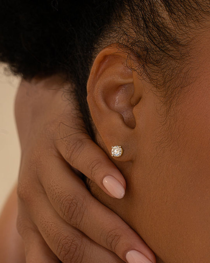 Round Prong Earrings & Classic Daily Hoops