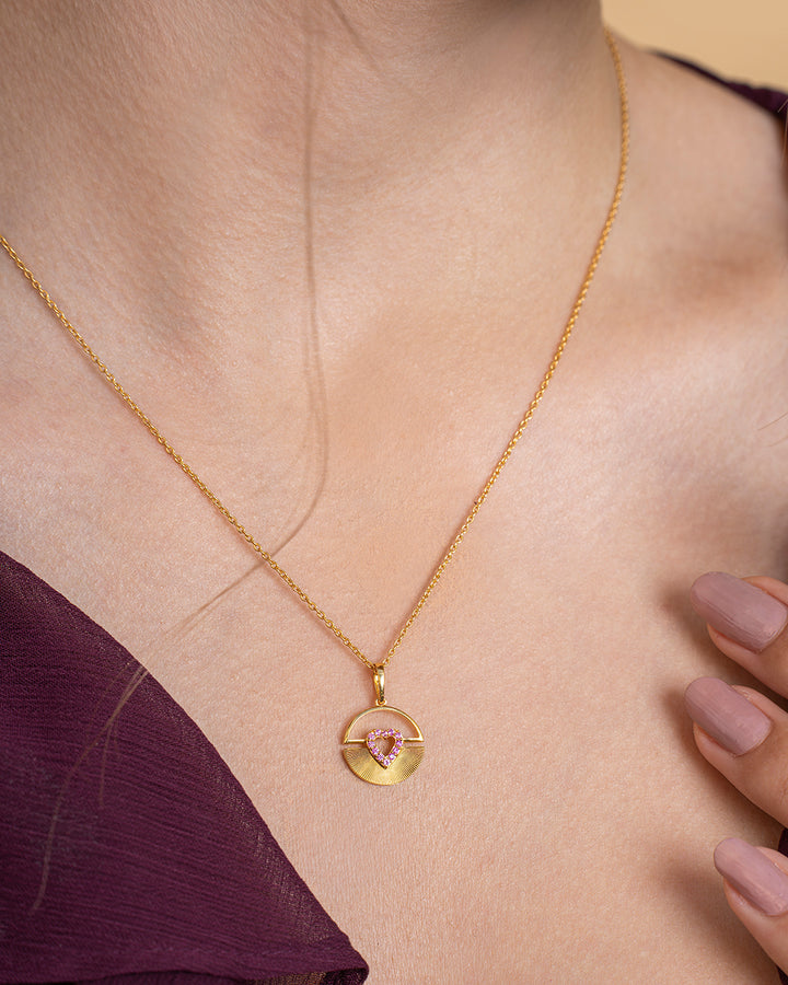 Long Lariat Bracelet & Heart Gem Pendant