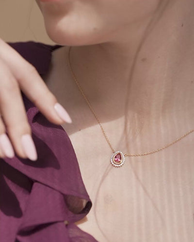 Teardrop Grace Necklace & Royal Teardrop Shine Studs